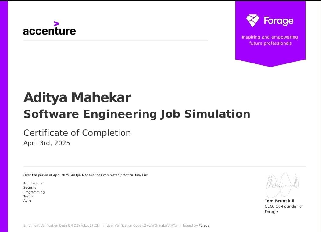 Accenture Nordics – Software Engineering Job Simulation