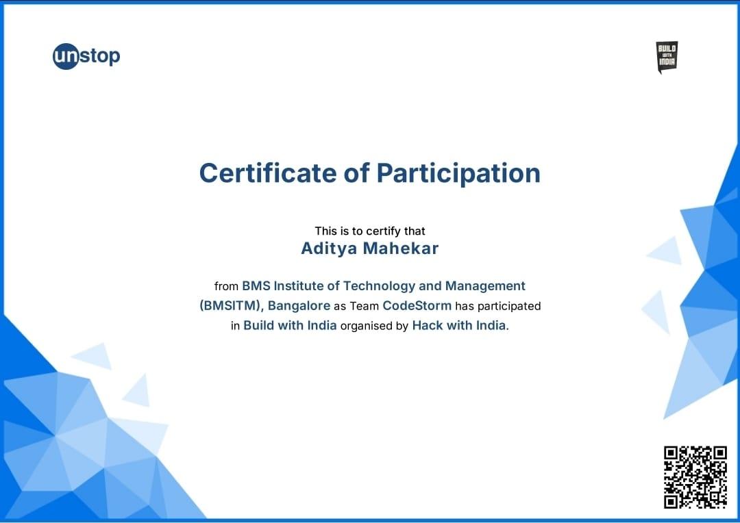 Hackathon Certificate