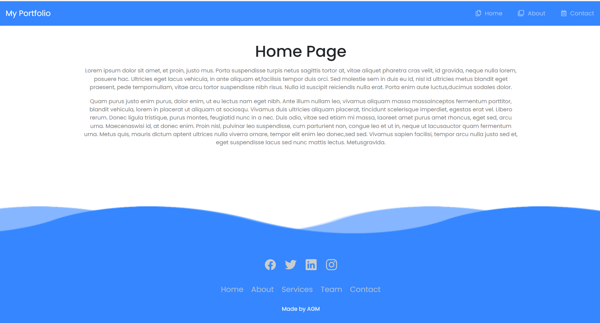 Demo Website – Animated Header & Footer