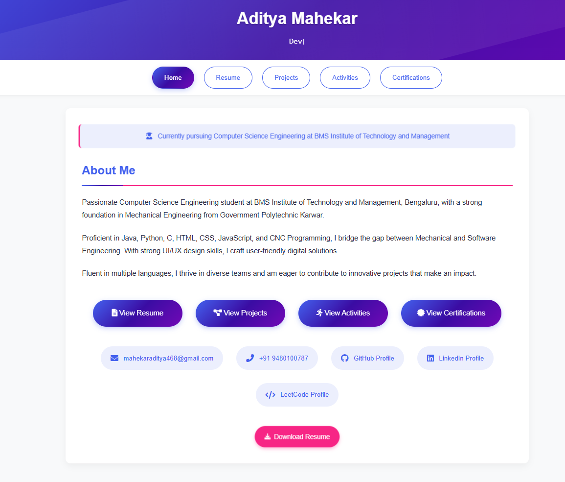 Personal Portfolio Website